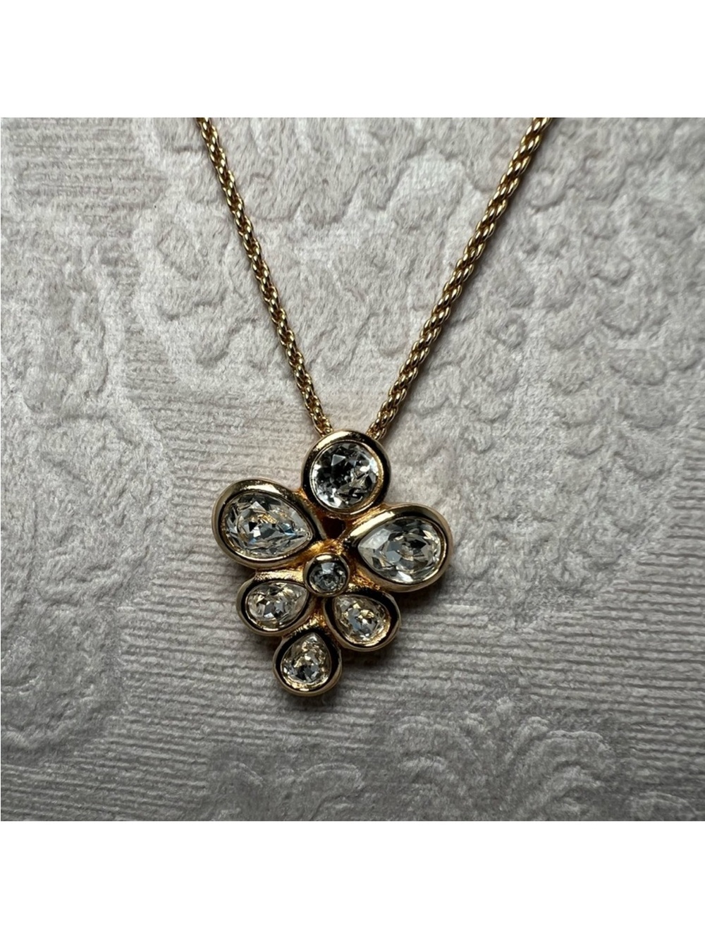 Christian DIOR Floral Necklace Authentic Gold and Silver Vintage - Picture 3 of 7